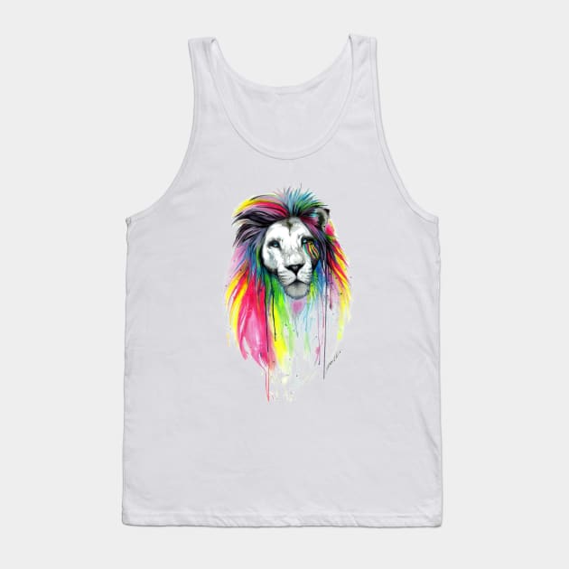 Watercolor Lion Painting Tank Top by BadDesignCo